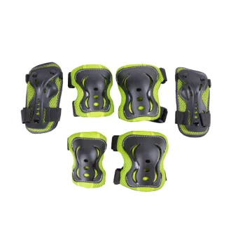 Набор защиты Tech Team Safety line 700 черно-салатовый (РАЗМЕР S)